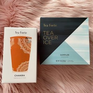 NWT Set of Tea Forte Chakra Cup and Tea Over Ice Sampler